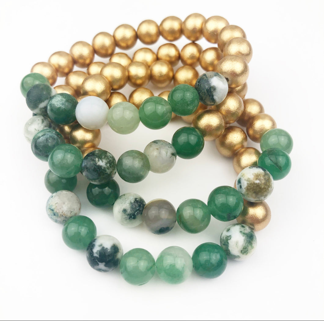 Stella Bracelets - Green Jade