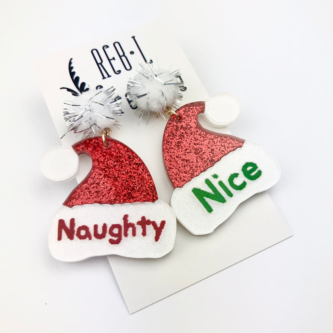 Christmas Earrings - Naughty & Nice