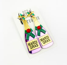 Load image into Gallery viewer, Mardi Gras Earrings - Mirrored Champagne
