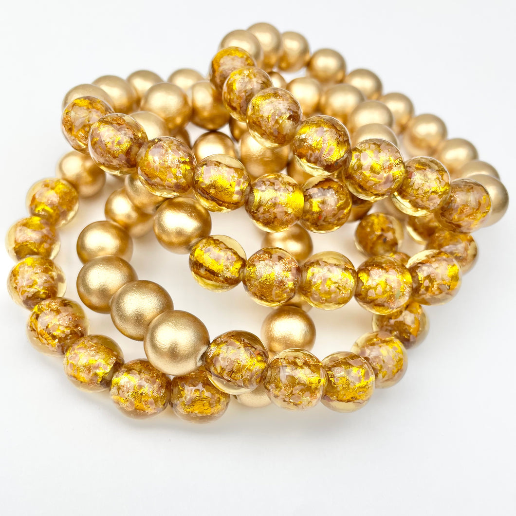 Golden Splatter Glass Bracelets