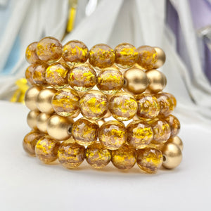 Golden Splatter Glass Bracelets