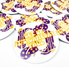 Load image into Gallery viewer, BUTTON - Get Up - Purple/Gold
