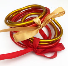 Load image into Gallery viewer, Jelly Bangles - Red and Gold
