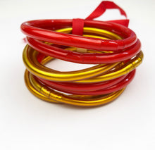 Load image into Gallery viewer, Jelly Bangles - Red and Gold
