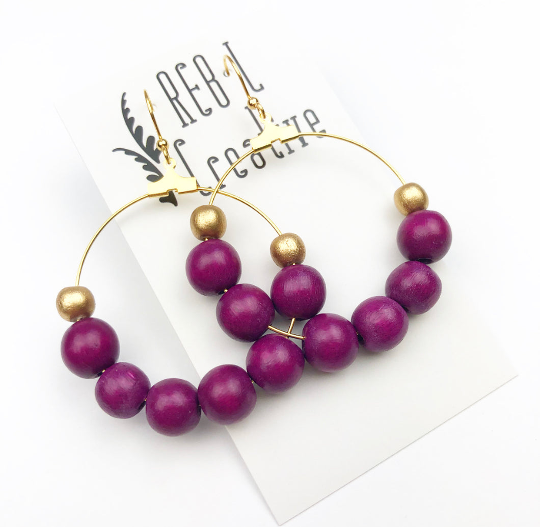 REBL Bauble Earrings - Eggplant Medium