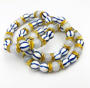 Southern Garden Bracelets - Pale Mint and Stripes