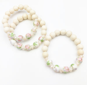 Stella Bracelets - Pink Floral Porcelain