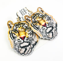 Load image into Gallery viewer, Gameday Earrings - Embroidered Tigers
