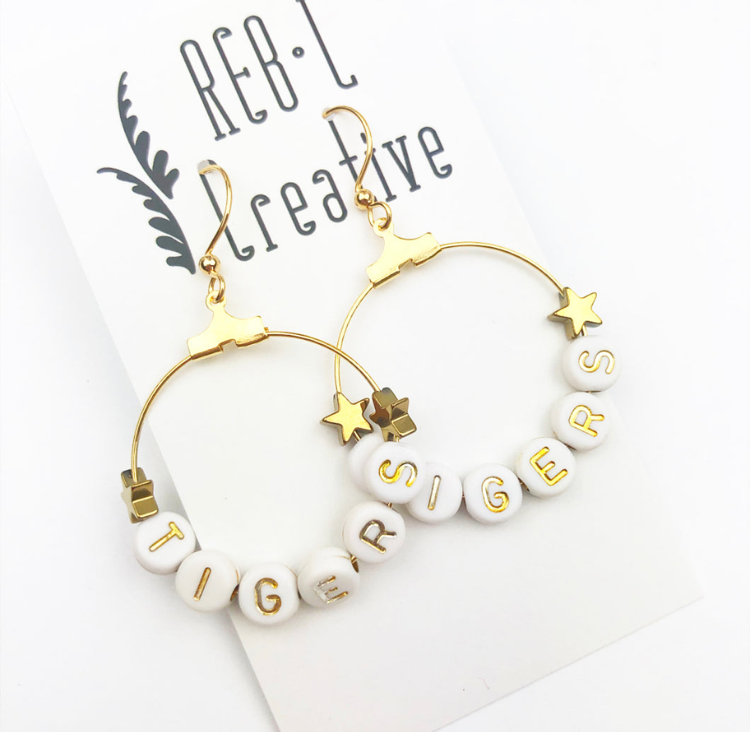 #1 Fan Earrings - Tigers Tigers Stars Small