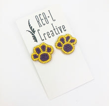 Load image into Gallery viewer, Gameday Earrings- Beaded Paw Studs

