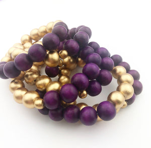#1 Fan Bauble Bracelet - Purple and Gold