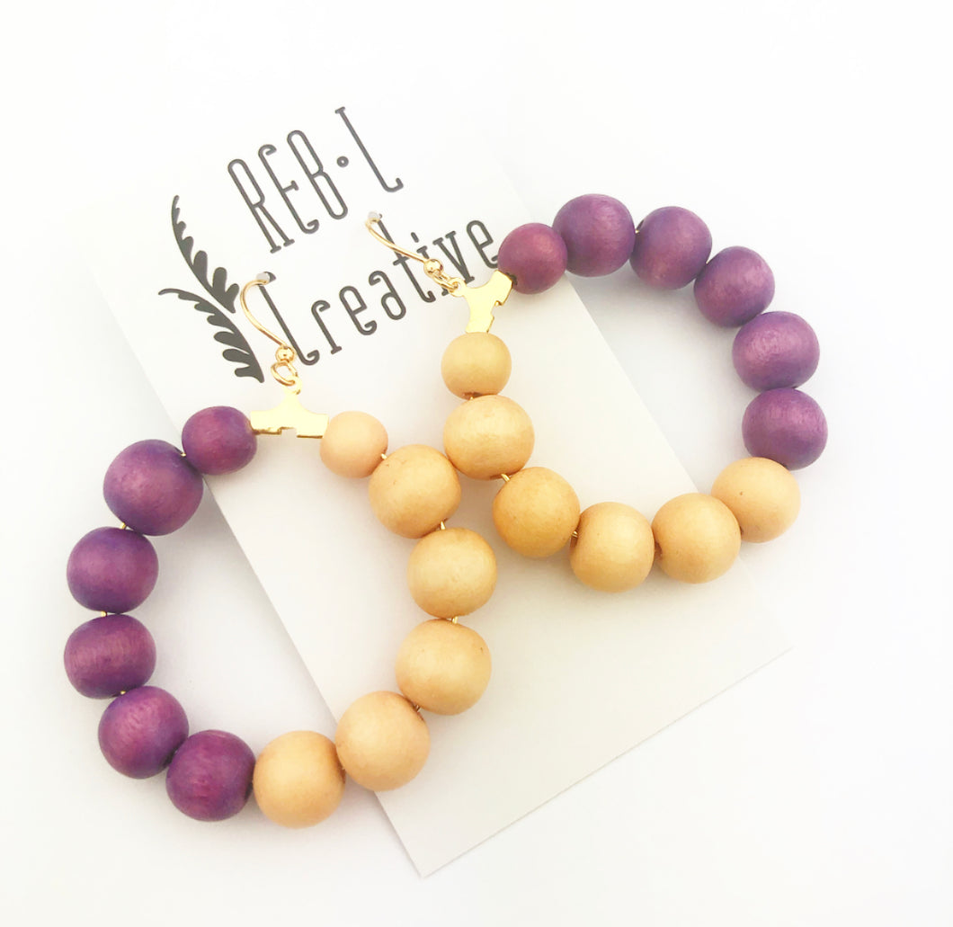 Cheer Squad Baubles - Half Purple and Yellow