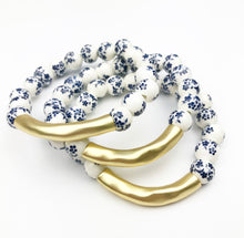 Load image into Gallery viewer, Southern Garden Bracelets - Navy Flower Bar
