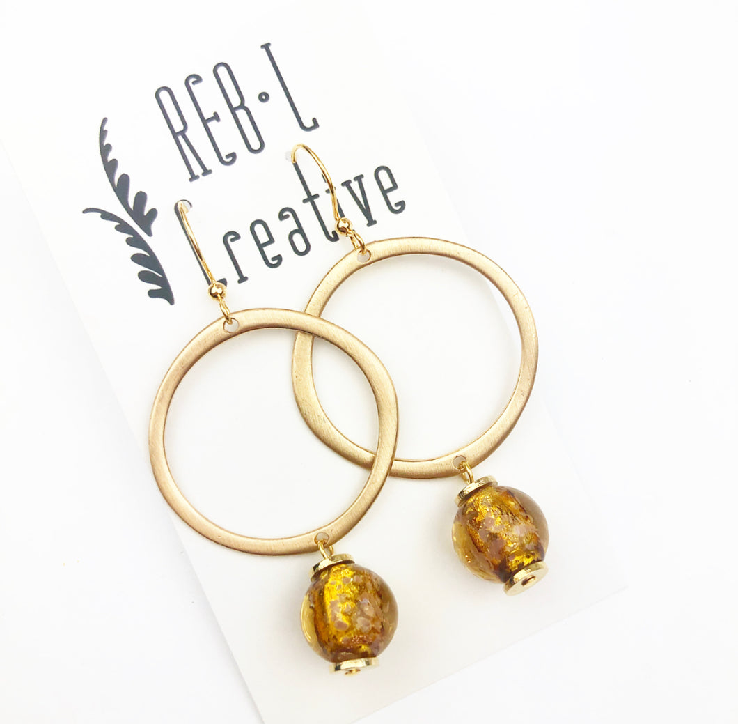 Geaux Team Dangles- Golden Glass
