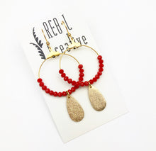 Load image into Gallery viewer, Simple Beaded Teardrops - Red
