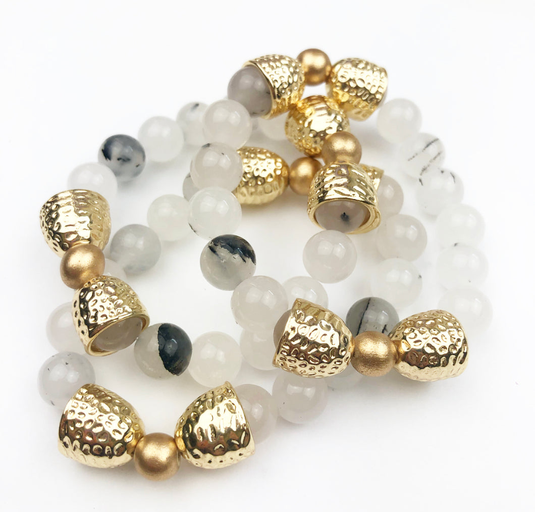 Bauble bracelets - Golden Smokey