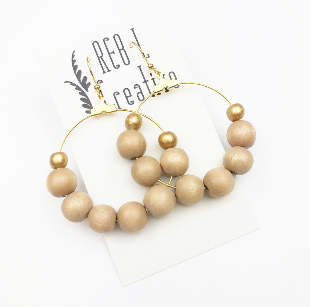 REBL Bauble Earrings - Beige Medium