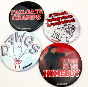 GAME DAY BUTTON- Tailgate Champs Black & Red
