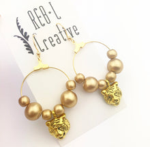 Load image into Gallery viewer, Geaux Team Earrings - Beaded Tiger
