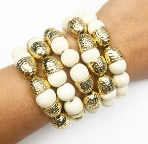 Bauble bracelets - Golden Cream