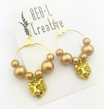 Load image into Gallery viewer, Geaux Team Earrings - Beaded Tiger
