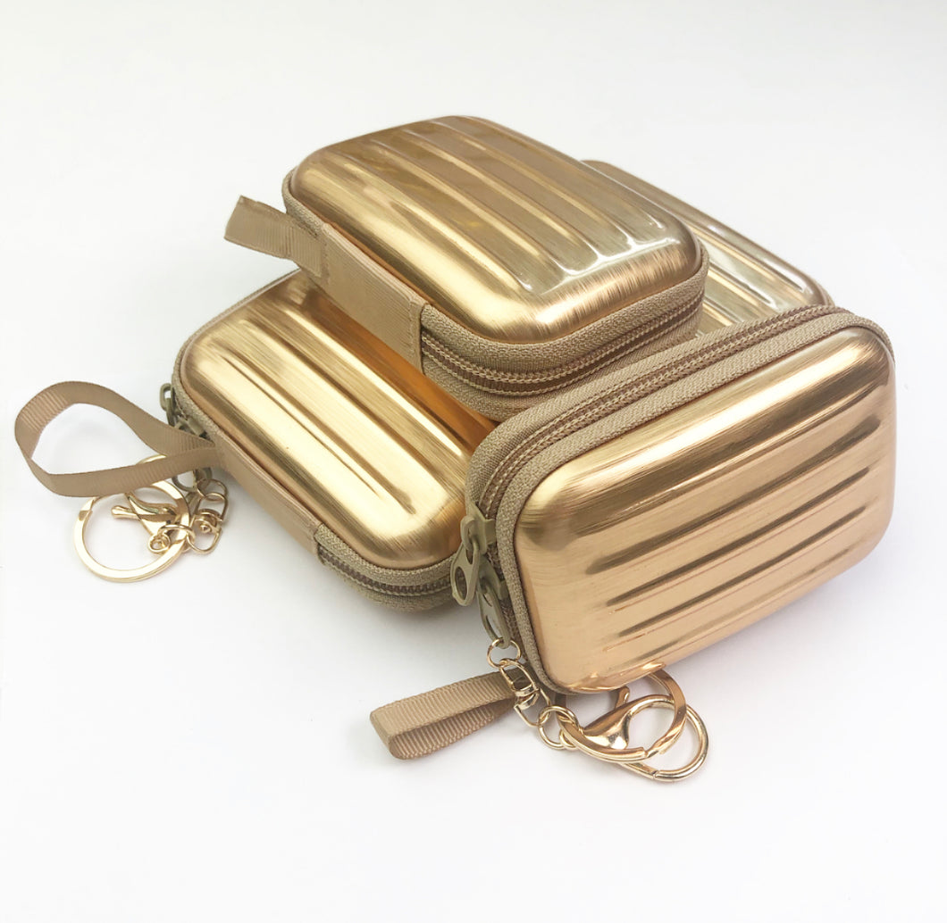 Golden Suitcase Keychain