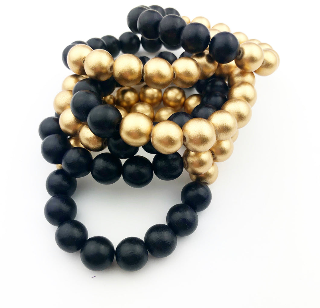 #1 Fan Bauble Bracelet - Black and Gold