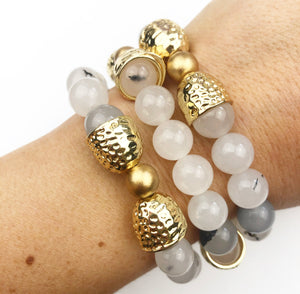 Bauble bracelets - Golden Smokey