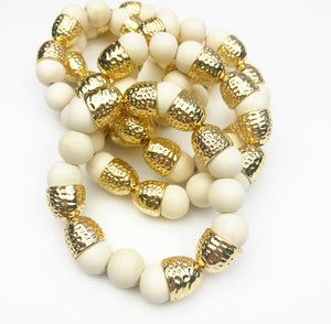 Bauble bracelets - Golden Cream