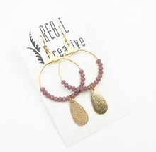 Load image into Gallery viewer, Simple Beaded Teardrops - Mauve
