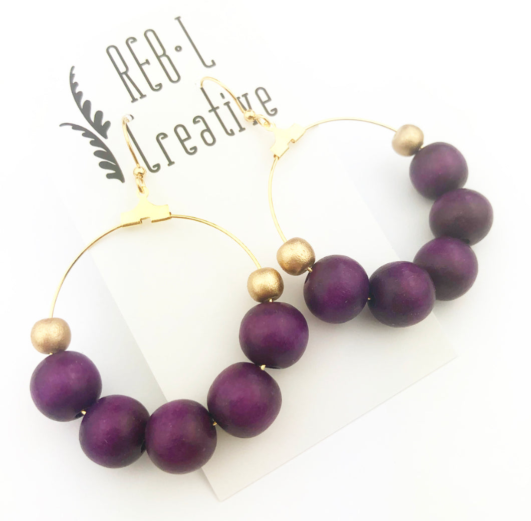 REBL OG Big Bauble Earrings - Eggplant