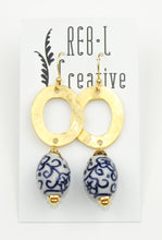 Load image into Gallery viewer, Garden Party Earrings - Large Porcelain Flowers
