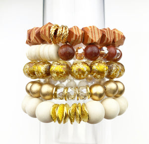 Wavy Bracelets - Cream