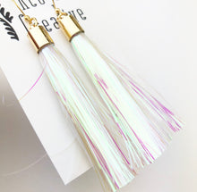 Load image into Gallery viewer, REBL Tinsel Tassel Earrings
