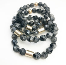 Load image into Gallery viewer, Golden Barrel Bracelets - Black Labradorite

