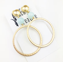 Load image into Gallery viewer, Gemstone Dangle Studs - Aqua Jade
