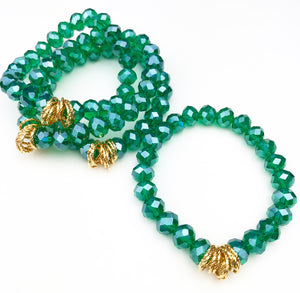 Twisted Bracelet- Clear Emerald
