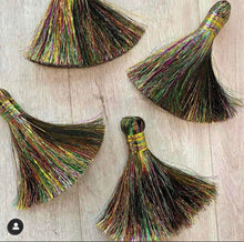 Load image into Gallery viewer, **PRE-ORDER** Mardi Gras Parade Boots Tinsel Tassels
