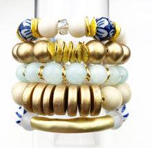 Load image into Gallery viewer, Southern Garden Bracelets - Cream and Blue
