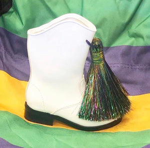 **PRE-ORDER** Mardi Gras Parade Boots Tinsel Tassels