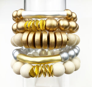 Wavy Bracelets - Cream