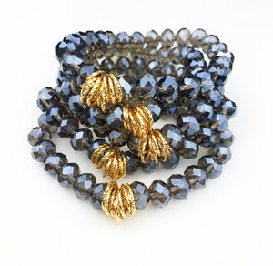 Twisted Bracelet- Clear Black