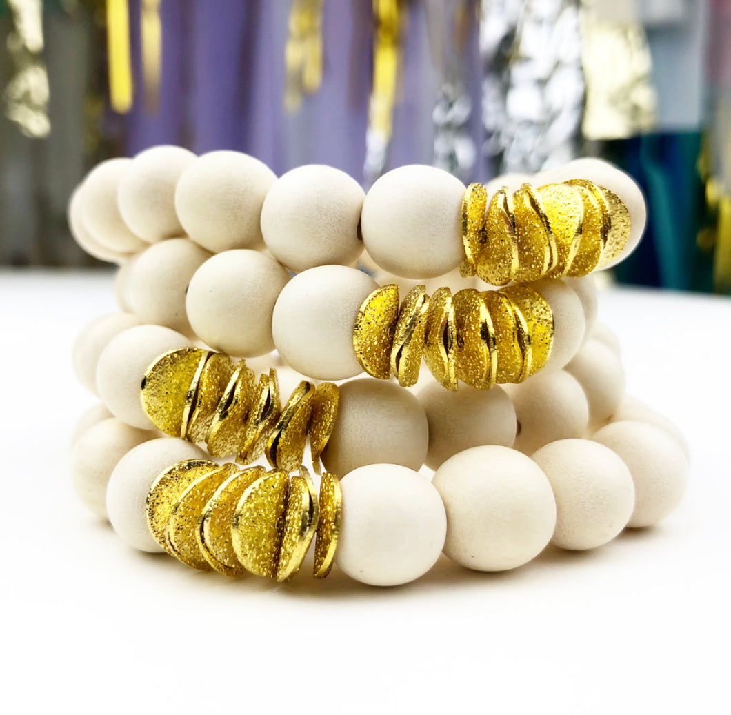 Wavy Bracelets - Cream