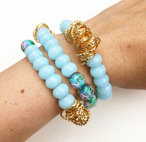 Twisted Bracelet - Blue Rosette