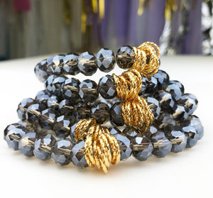 Twisted Bracelet- Clear Black