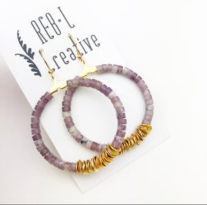 Emmy Stone Earrings - Lilac Jade