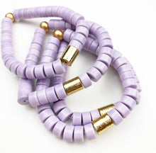 Load image into Gallery viewer, Golden Barrel Bracelet - Lavender Candy
