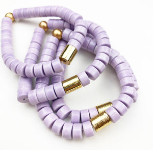 Golden Barrel Bracelet - Lavender Candy
