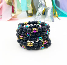 Load image into Gallery viewer, Midnight Iridescent Bracelets - Black
