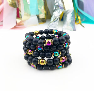 Midnight Iridescent Bracelets - Black